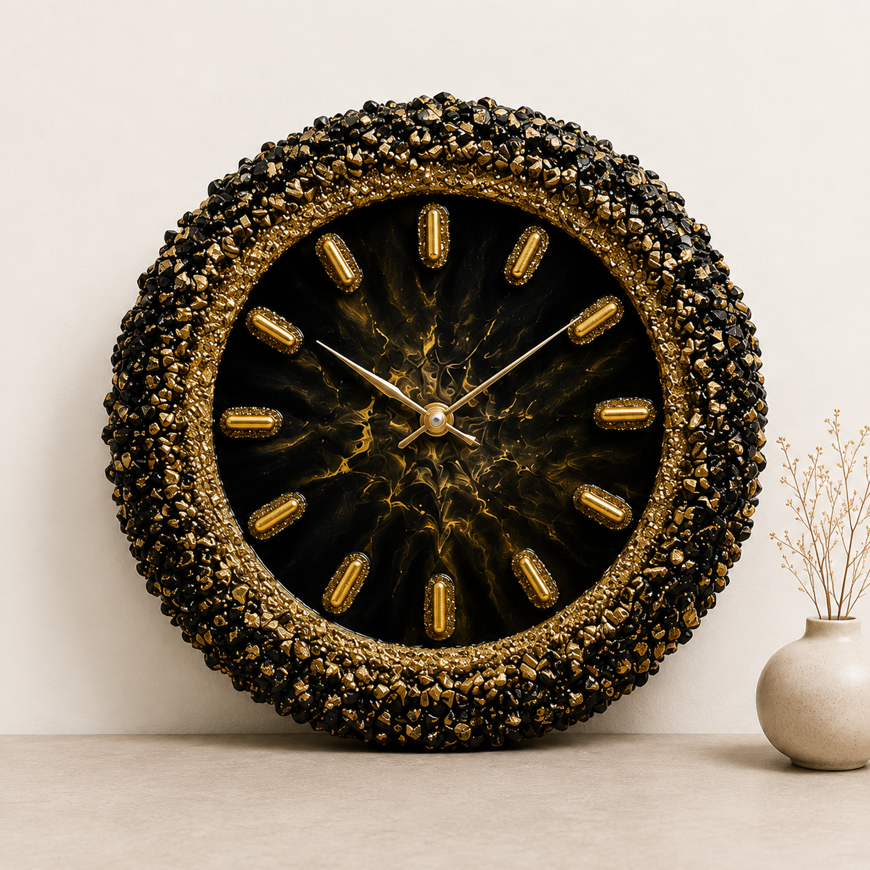 Resin, Stones Wall Clock