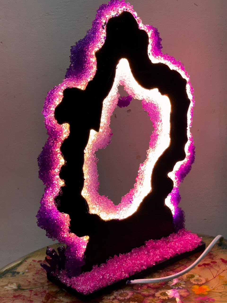 Handcrafted Resin Table Lamp – One-of-a-Kind Ambient Art Light