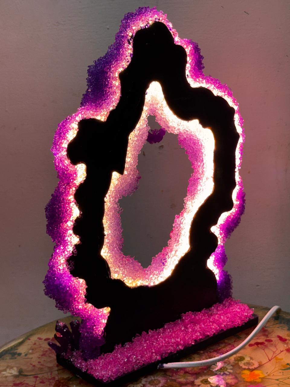 Handcrafted Resin Table Lamp – One-of-a-Kind Ambient Art Light