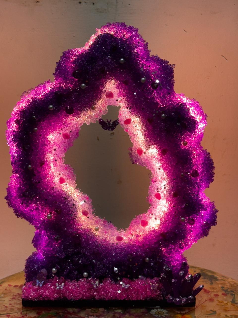 Handcrafted Resin Table Lamp – One-of-a-Kind Ambient Art Light